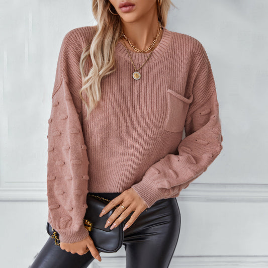 Rosalind Knit Bubble-Sleeve Sweater