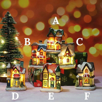 Christmas Decoration Resin House Night Light