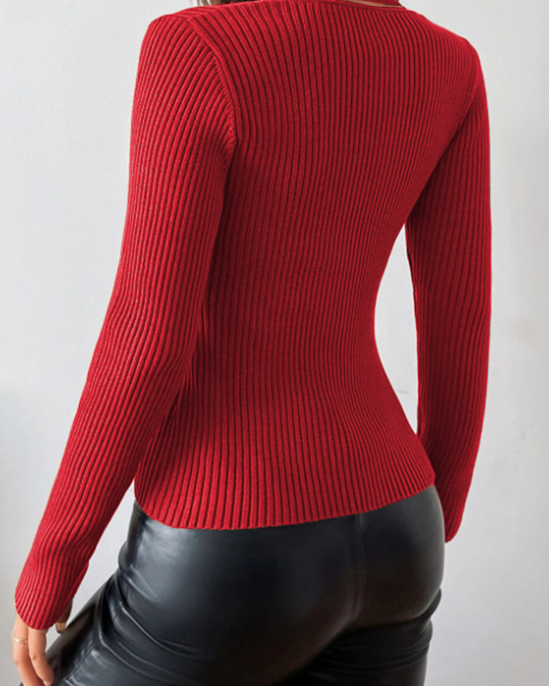 Cross Irregular Knit Sweater