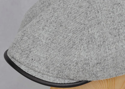 [NEW!]PEAKED CAPS Genuine Scottish Harris Tweed 8 Panels Man Cap Wool Reykjavik