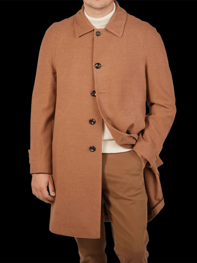 Men's Stylish Single-Breasted With Pockets Casual Woolen Coat