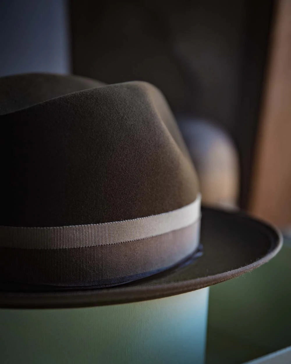 Bespoke Handmade Fedora - Special hat band-Chocolate