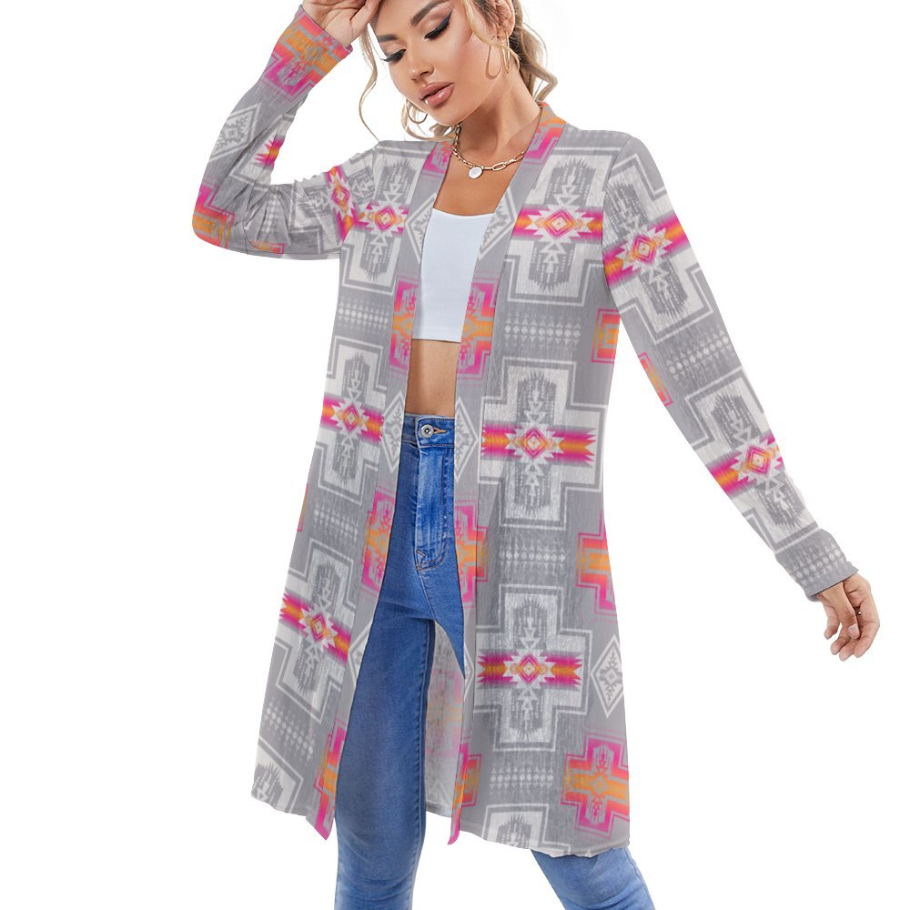 Pink Fire Aztec Lightweight Cardigan