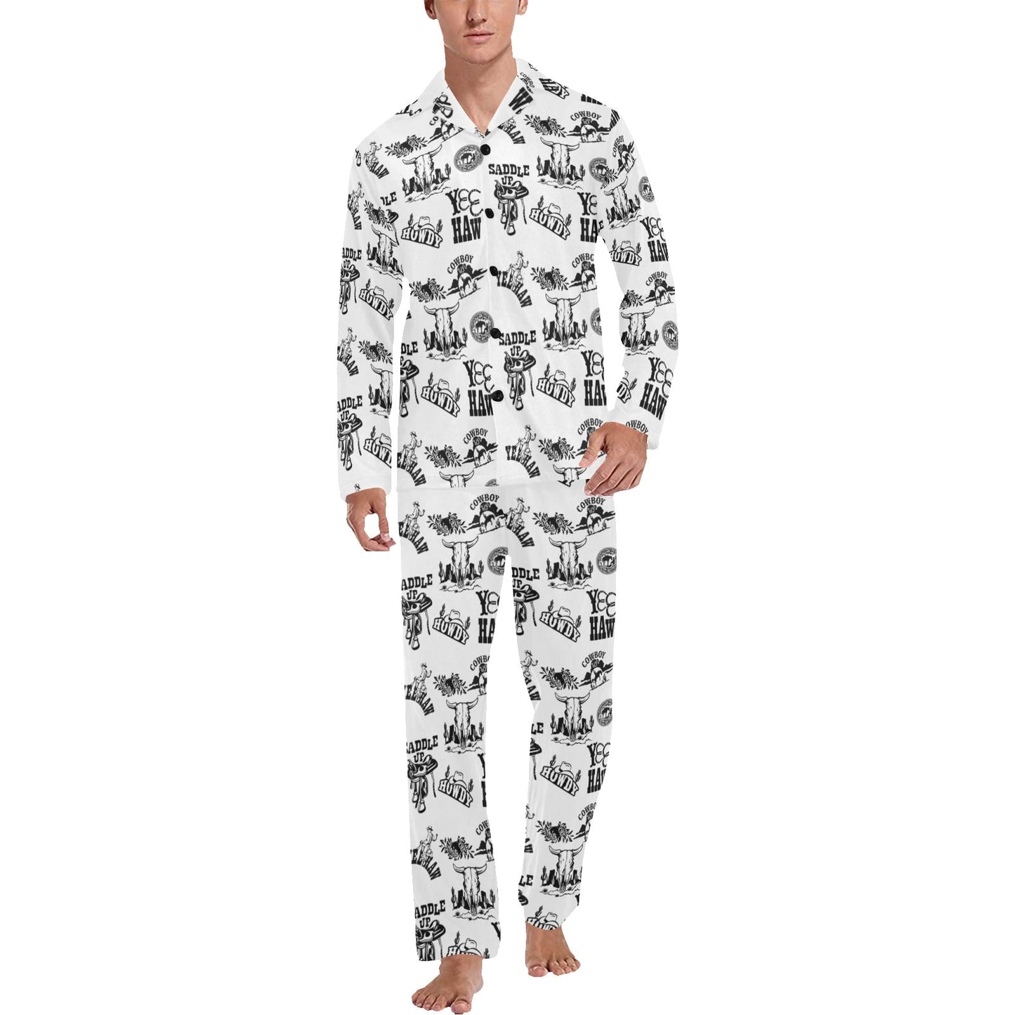 Cowboy Print Men's Western Pajamas