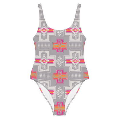 Yeehaw Pink Fire Aztec One-Piece Swimsuit