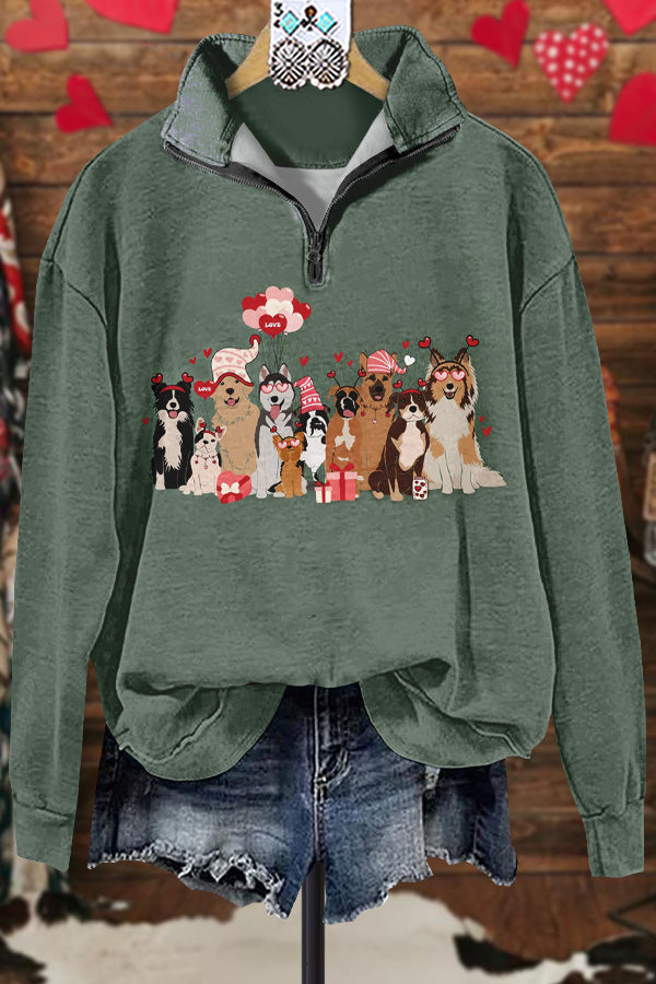 Elegant Contrast Valentine's Day Dog Sweatshirt