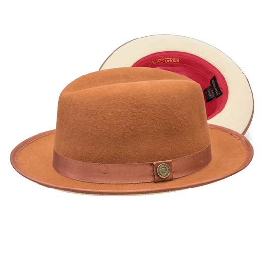 Cognac / Bone& 7 Size Tienda Ranch Fedora-Princeton[BUY 2 FREE SHIPPING & BOX PACKING]