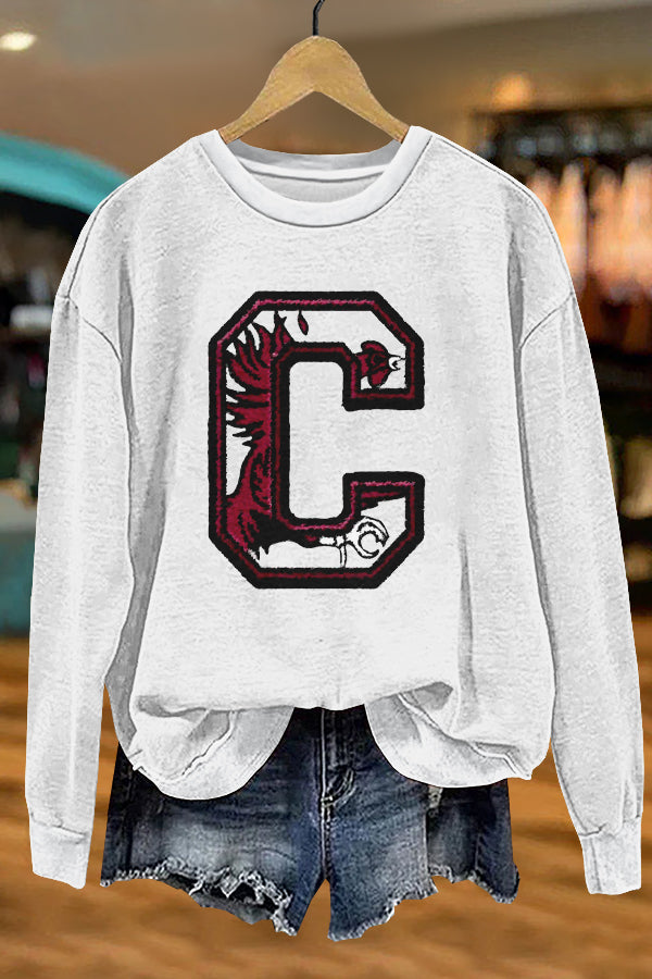 Chic Gameday Gamecocks Print Sweatshirt