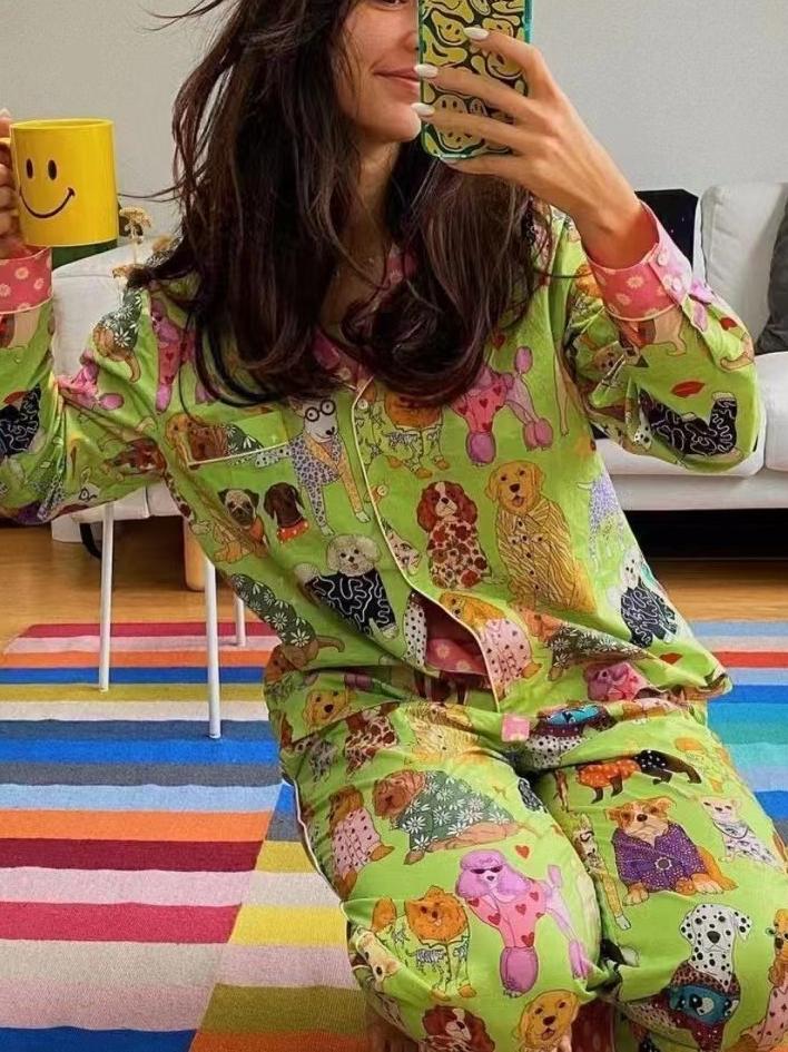 Artistic Illustration Pajama Set