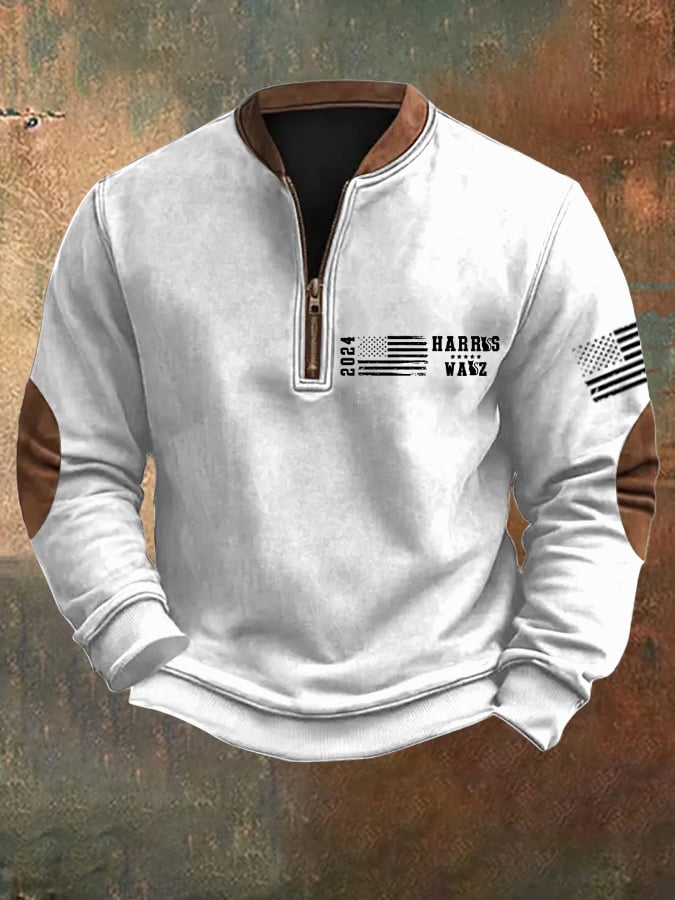 Men's Vintage Flag Print Sweatshirt