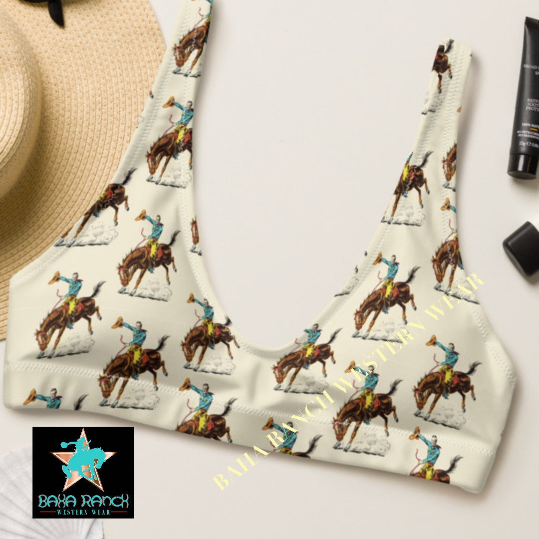 Yeehaw Vintage Rodeo Cowboy Bikini Top