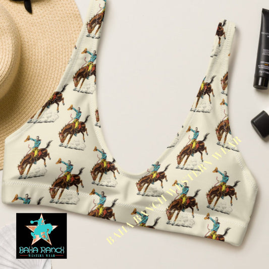 Yeehaw Vintage Rodeo Cowboy Bikini Top