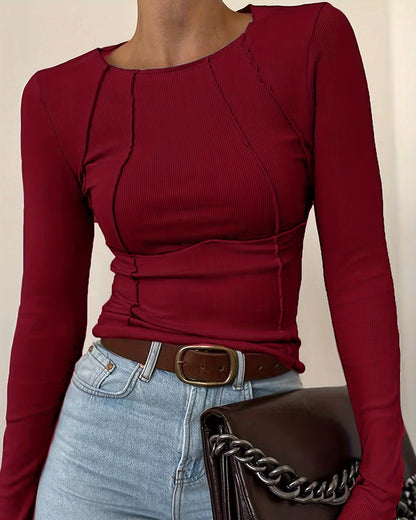 Basic Piping Long Sleeve Top