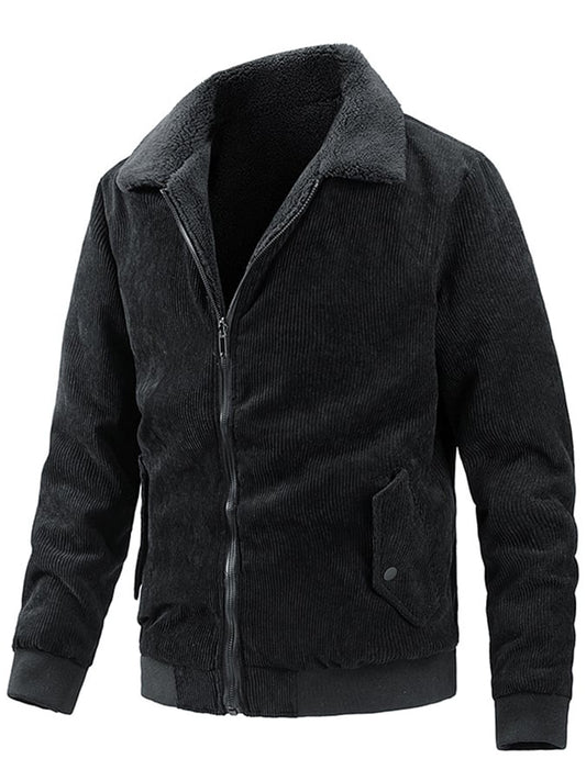 Men's Loose Casual Lapel Plush Jacket