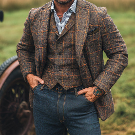 Men's Retro Country Western Contrast Blazer