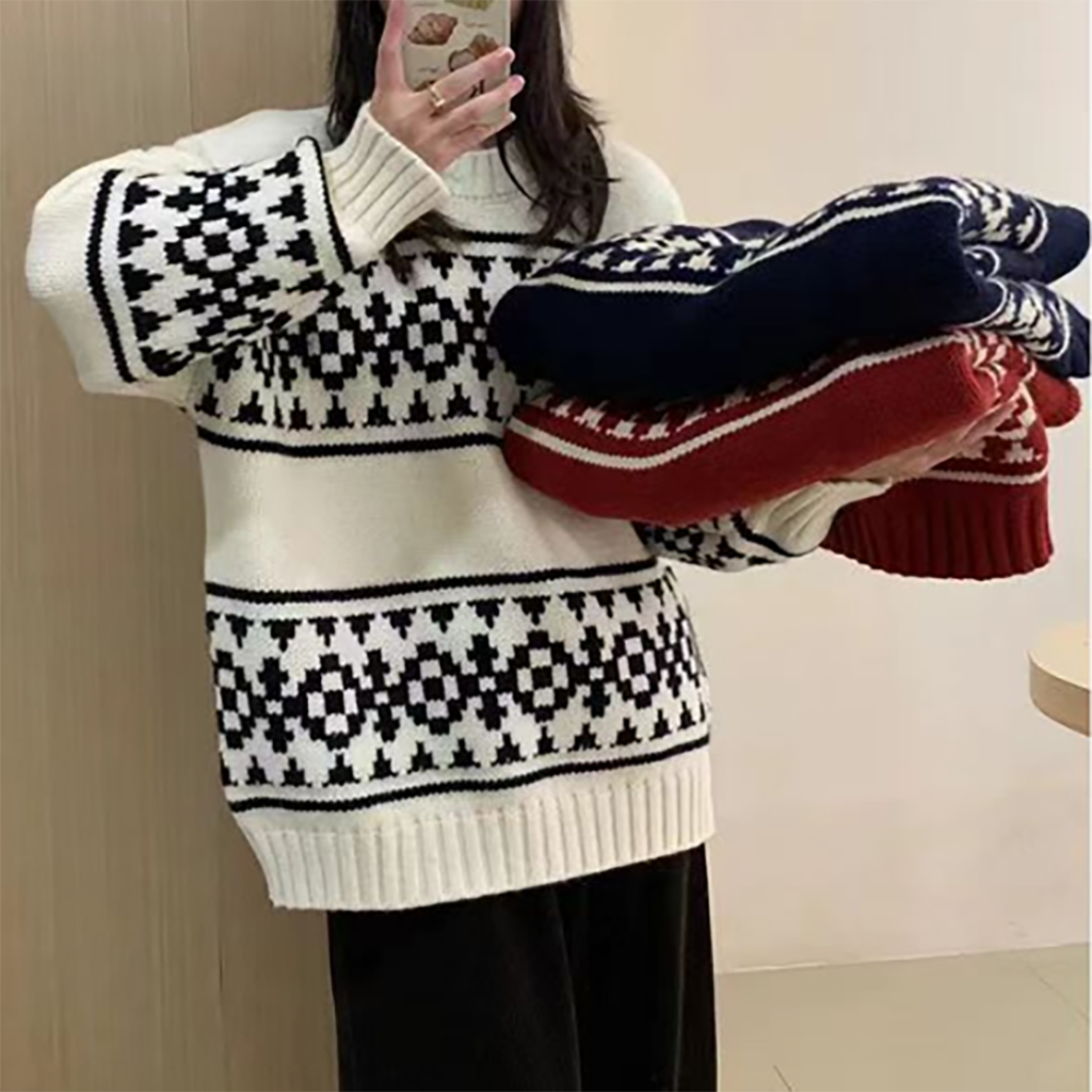 Retro Striped Woolen Sweater