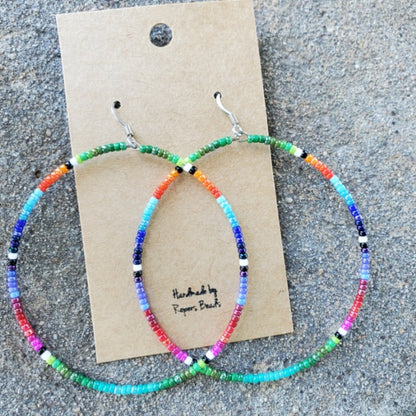 Dark Serape Large Hoop Earrings