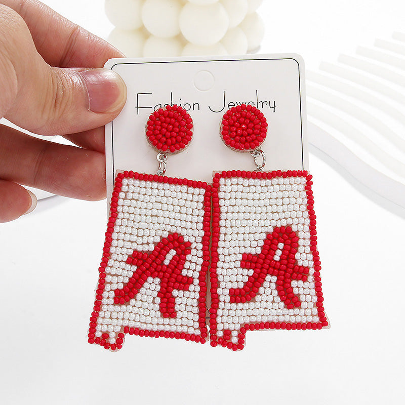 Gameday Beads Letter Earrings