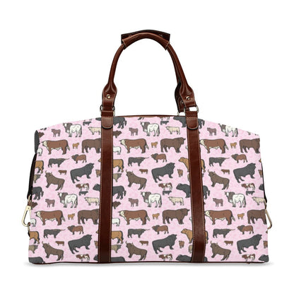 Pink Cattle Large Travel Flight Bag