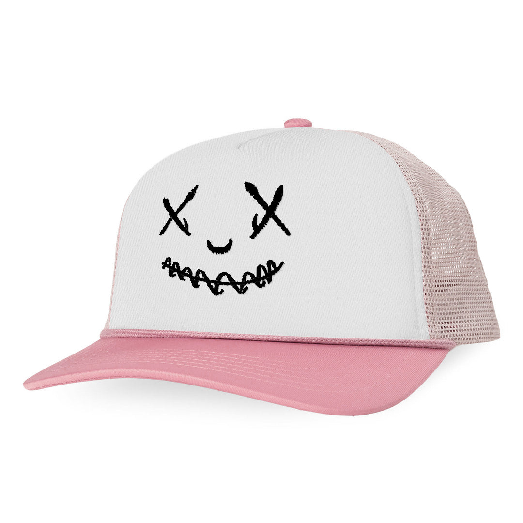 Happy Face Printed Trucker Hat