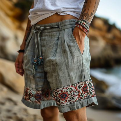 Vintage Washed Linen Shorts