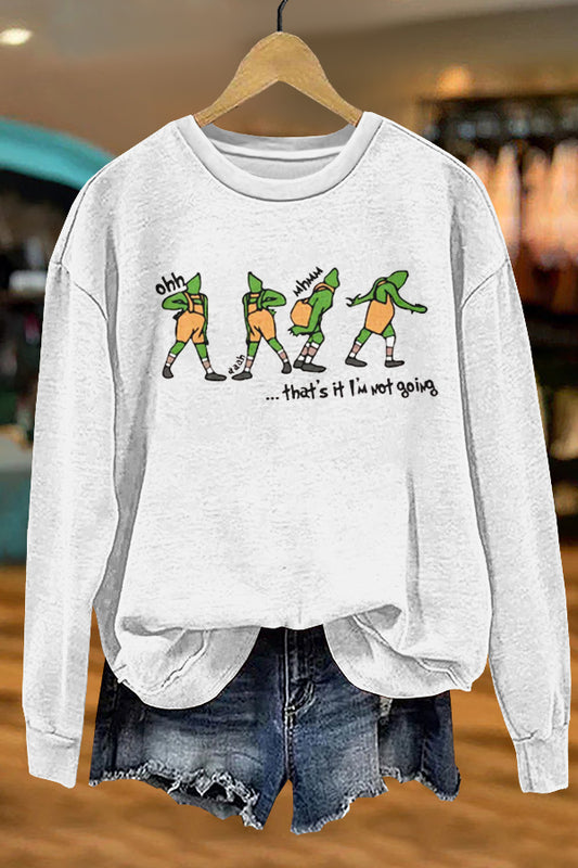 Funny Christmas Grinch Print Sweatshirt