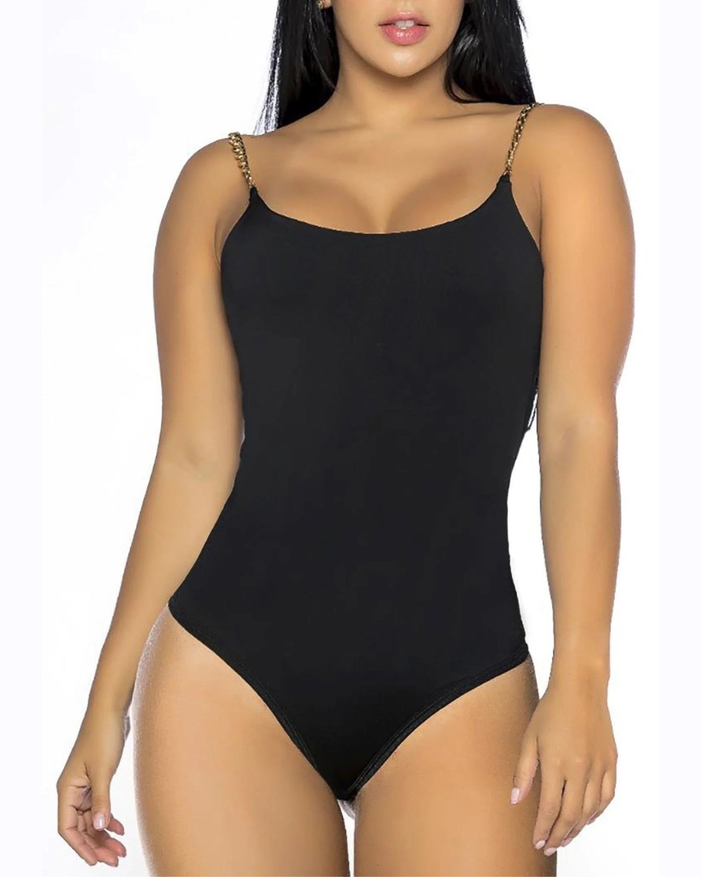 Thong Basic Wick Jumpsuit Bodysuit With Metal Chain Straps