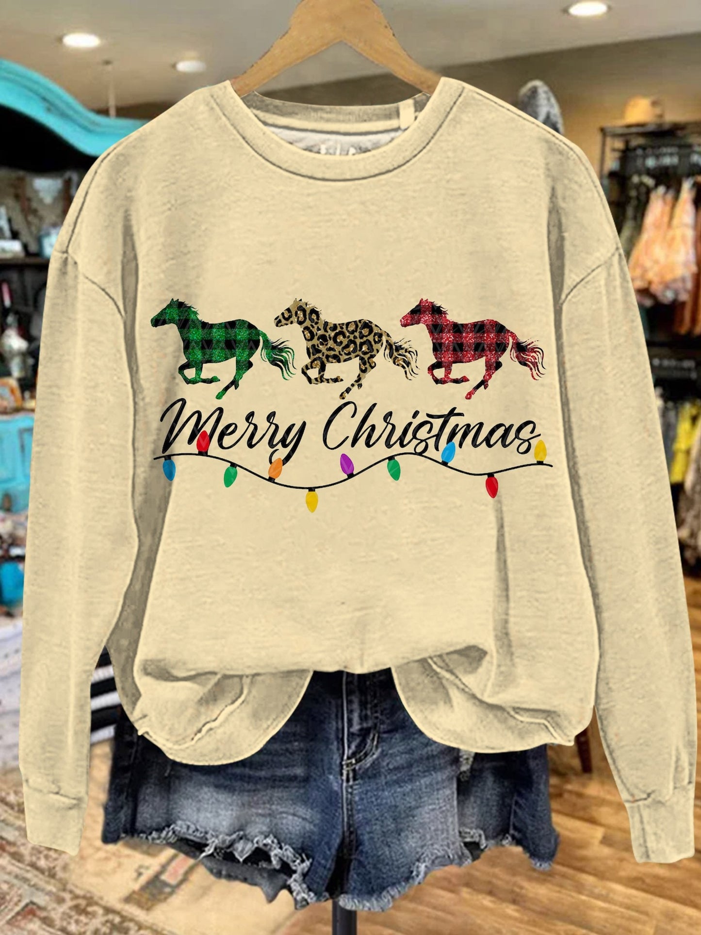 Merry Christmas Print Casual Sweatshirt