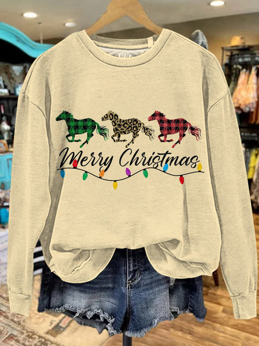 Merry Christmas Print Casual Sweatshirt