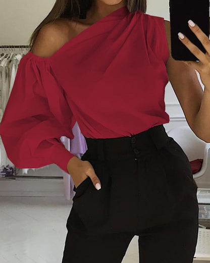 Asymmetrical Off Shoulder Blouse