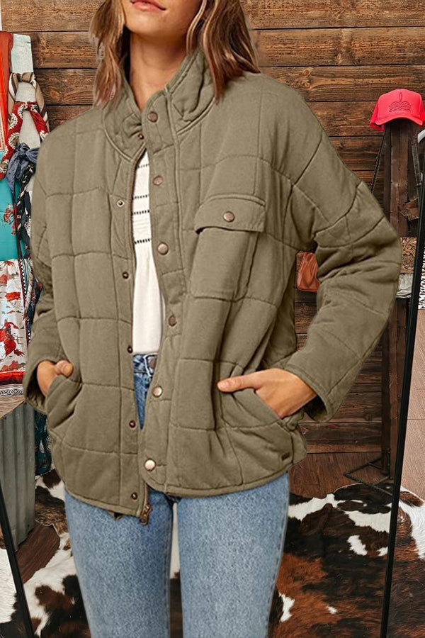 Casual Lightweight Quilted Stand Collar Jacket