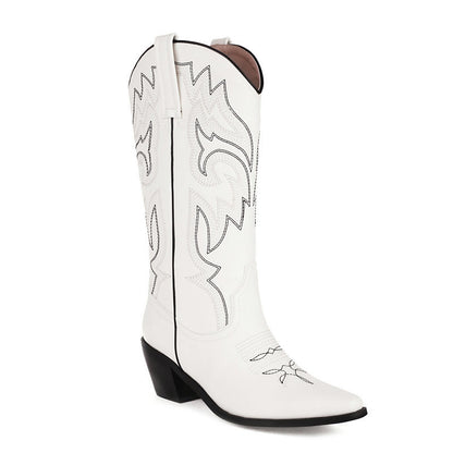 Western Retro Embroidered Boots