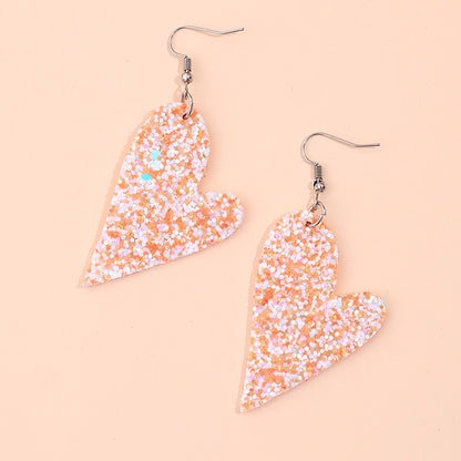 Valentine's Day Sequin Irregular Heart Earrings