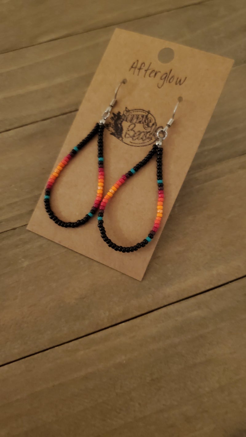 Dark Serape Large Hoop Earrings