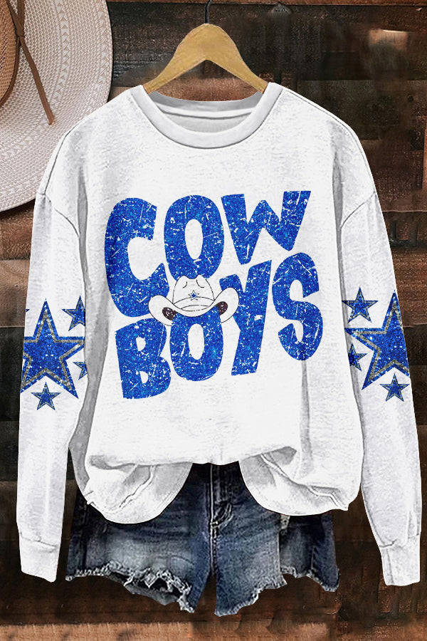 Unique Cowboys Print Sweatshirt