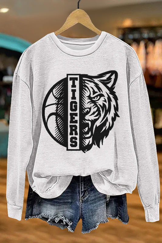 Gameday Basketball Tigers Print Sweatshirt