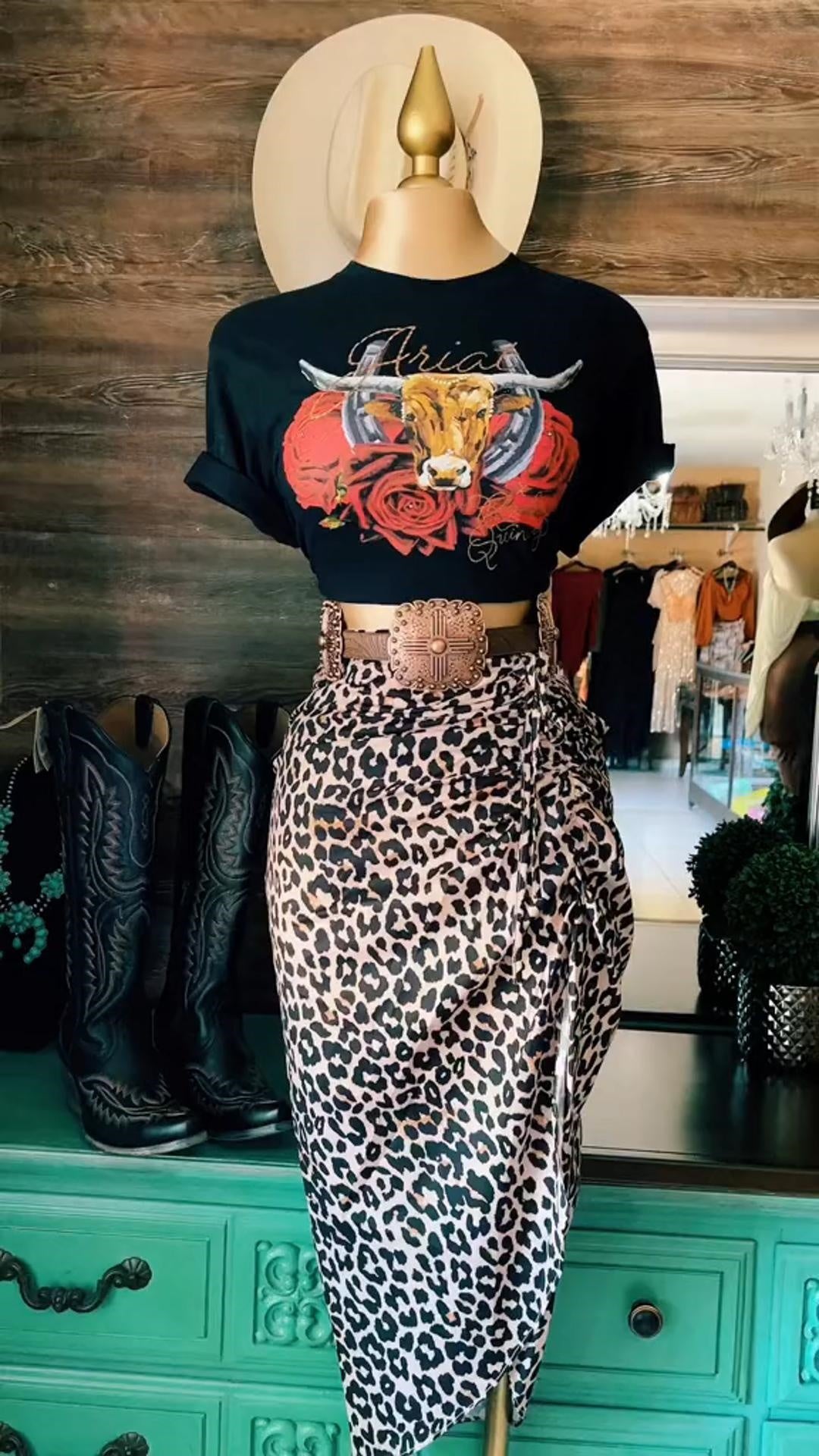 Vintage Leopard Print Skirt