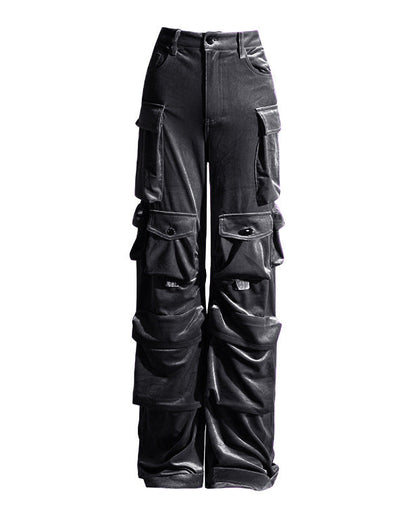 Mid Waist Velvet Dream Cargo Pants