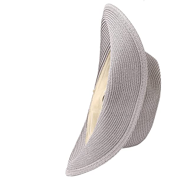 Wide Brim Straw Panama Roll up Hat Belt Buckle Fedora Beach Sun Hat