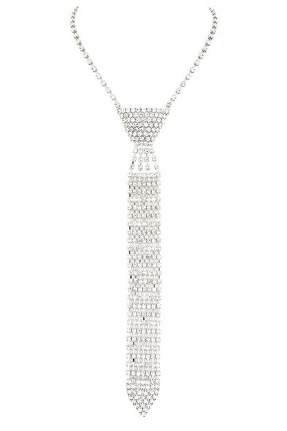 Rhinestone Neck Tie Necklace choice of colors