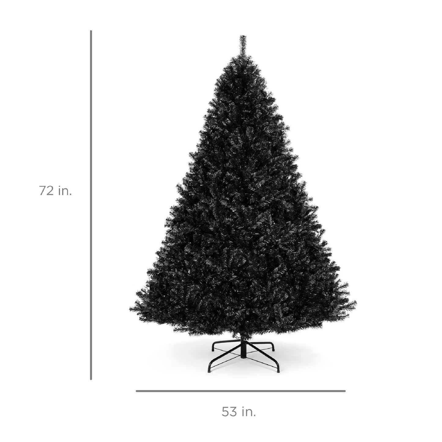 Black Artificial Christmas Tree w/ Easy Assembly, Foldable Metal Stand