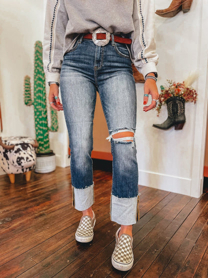 Vintage High Waisted Washed Ripped Jeans