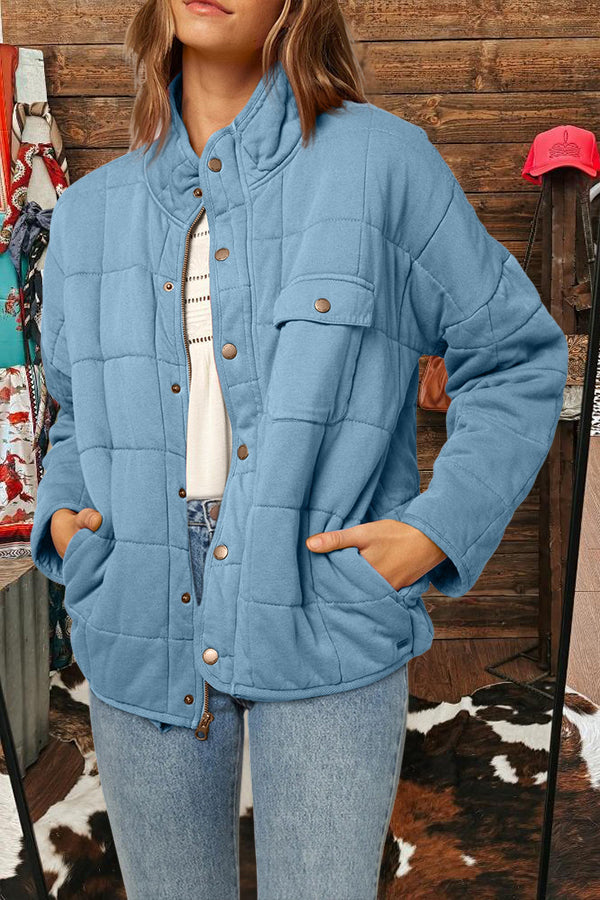 Casual Lightweight Quilted Stand Collar Jacket