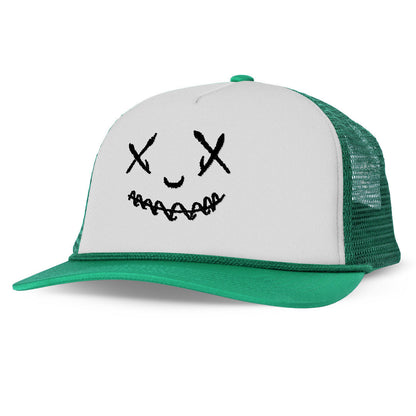 Happy Face Printed Trucker Hat