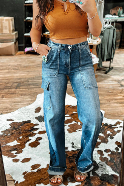 Wide Leg Cargo Jeans