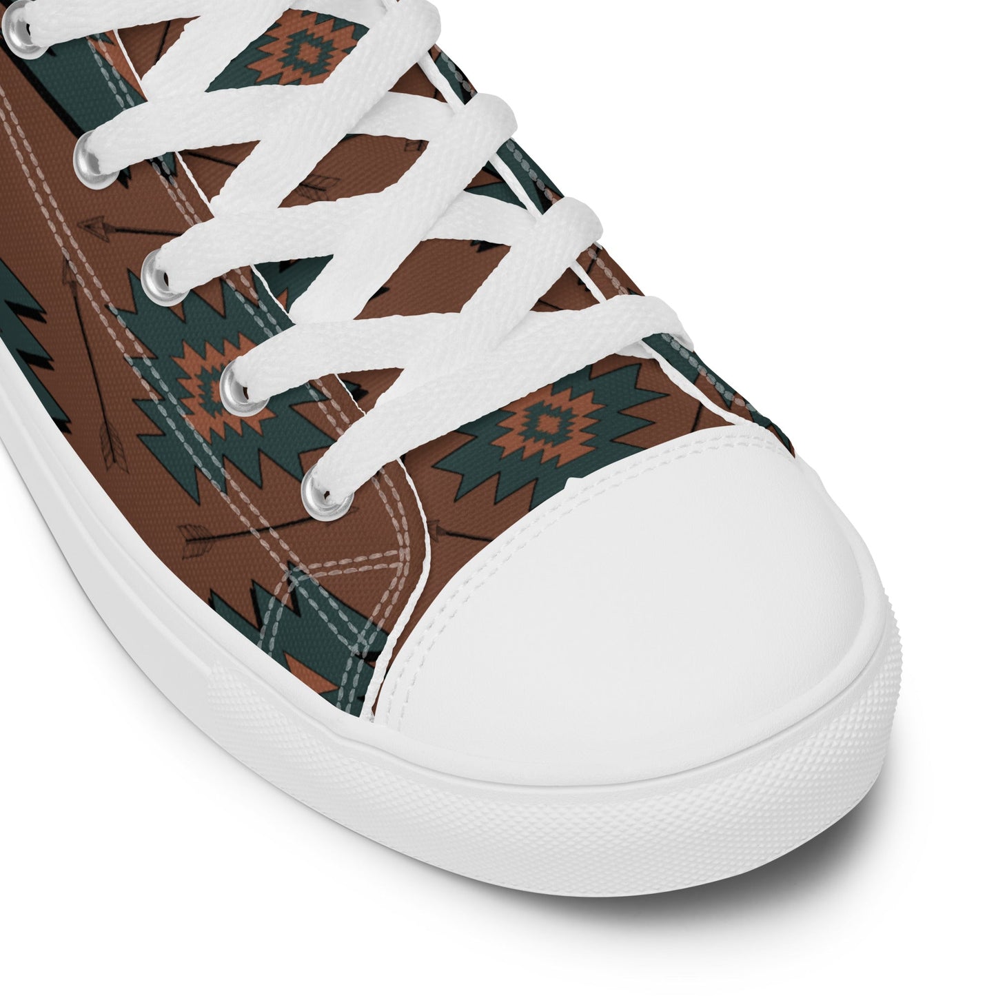 Aztec Mullet Cowboy Men__ high top canvas shoes