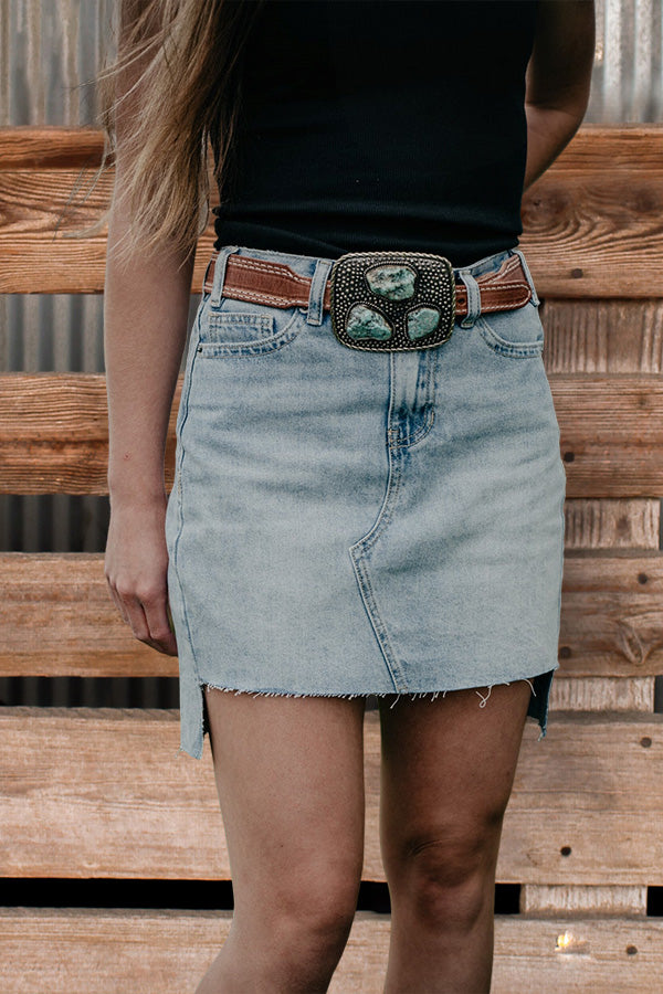 Western Style Denim Skirt