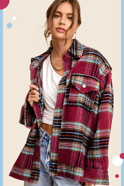 Hailee Plaid Shacket Jacket choice of colors