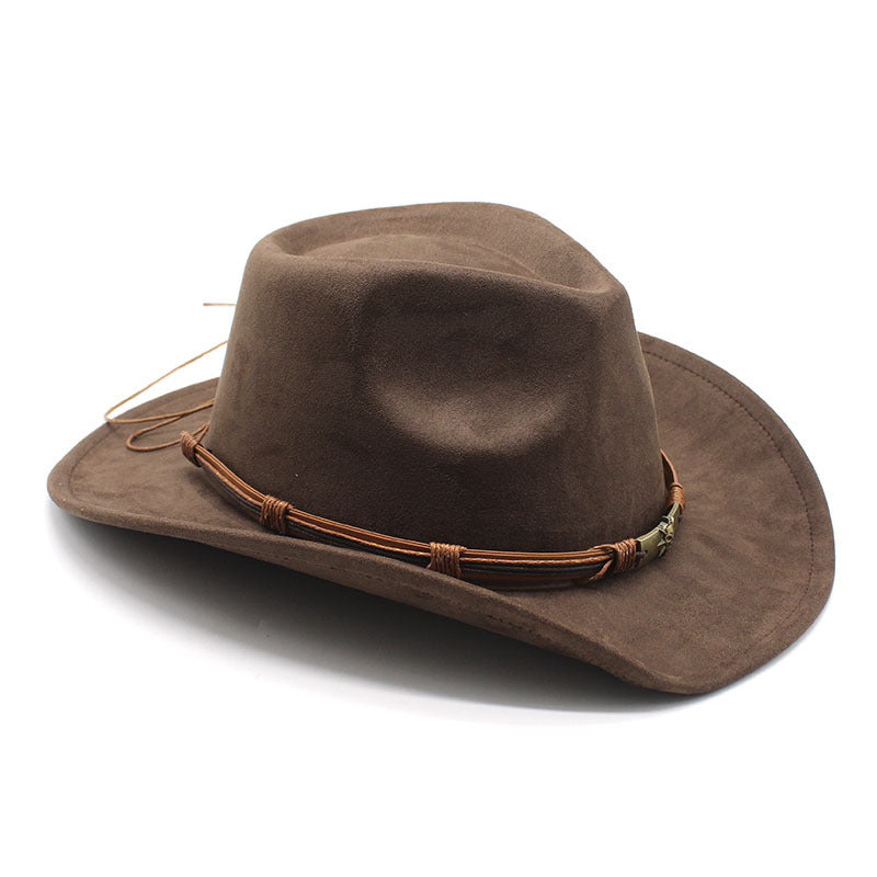 Men's Vintage Western Cowboy Hat Suede Knight British Felt Hat