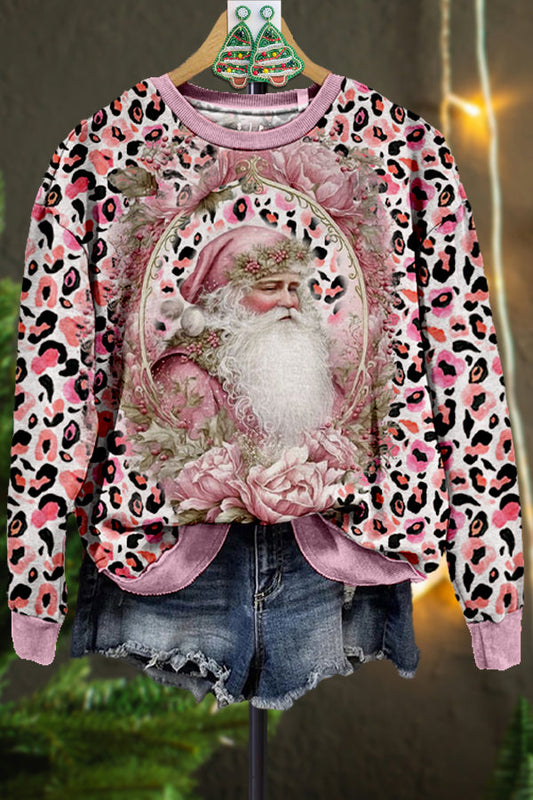 Vintage Contrasting Color Santa Claus Sweatshirt